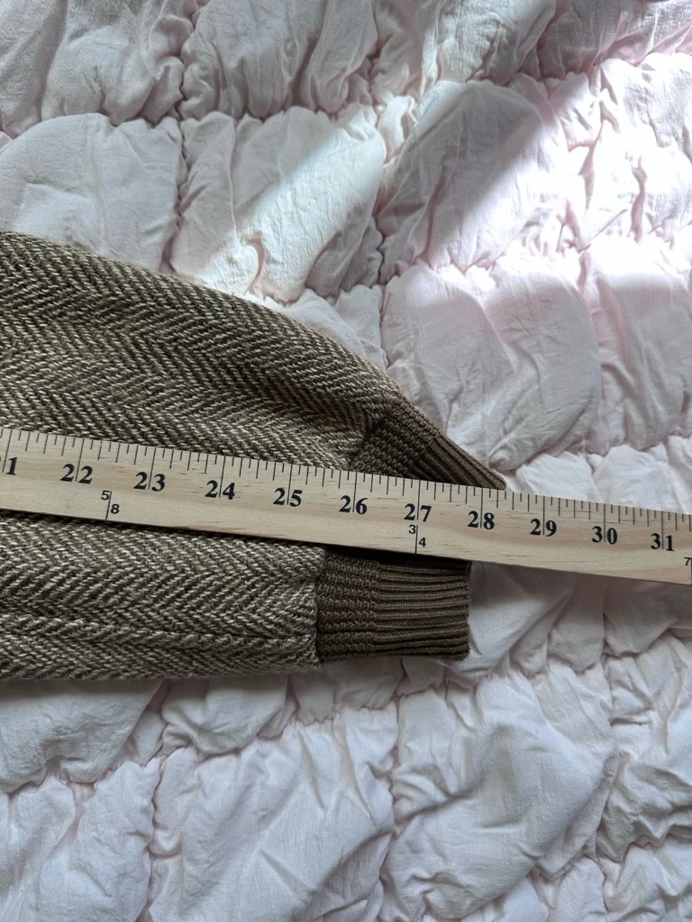 Polo Ralph Lauren Tweed Bomber Jacket Tan Brown Linen Blend Herringbone Men’s M - Picture 7 of 7